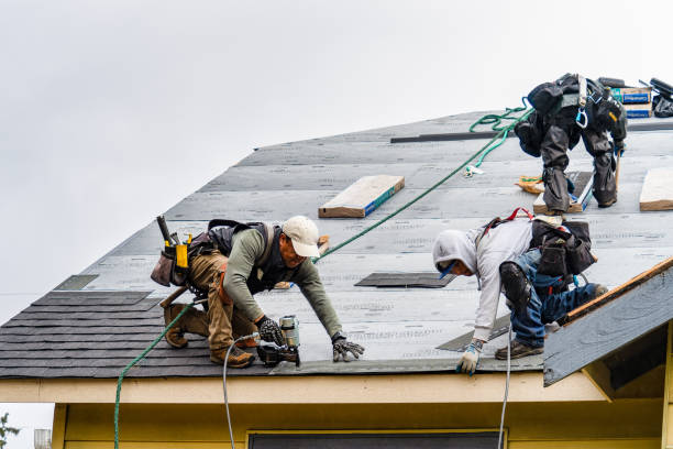 Professional Gutter Installation technician working in Baytown, TX